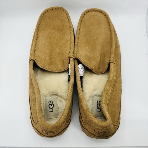 UGG Ascot Suede Slipper Slip-On Moccasin Chestnut | Men’s Size 10 US/9 UK EUC